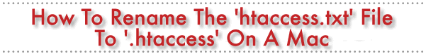 Rename htaccess File