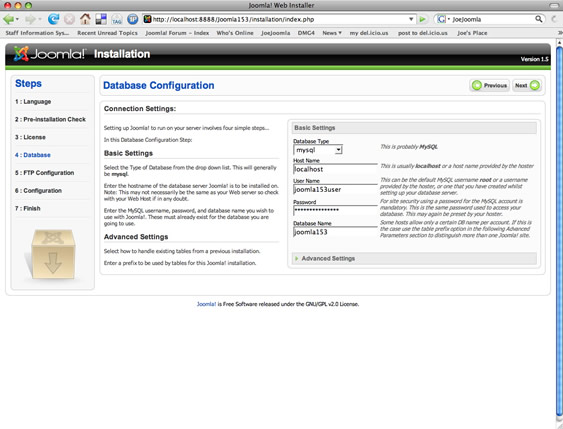 Step 4: Database Configuration